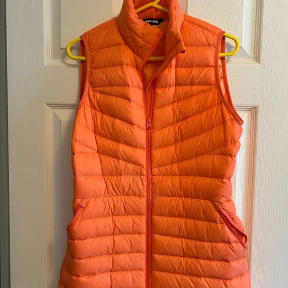 Lands End Puffy Vest Salmon Size S/P - Picture 1 of 3